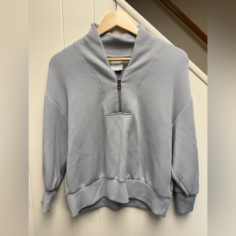 Varley Davidson Double Soft Gray Quarter-Zip Sweatshirt Size XS - Picture 2 of 7